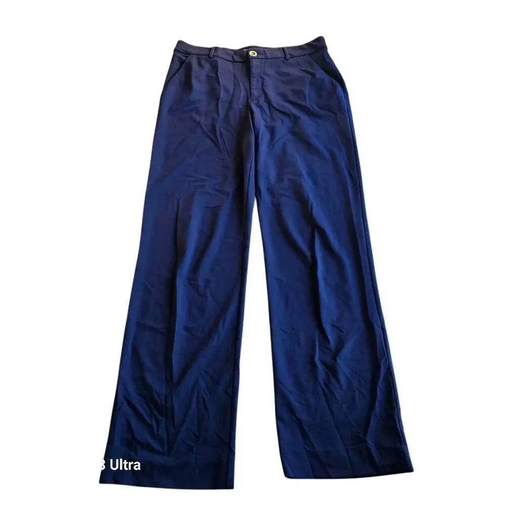 Lilly pulitzer womens Sz 6 navy blue straight leg stretch dress pants